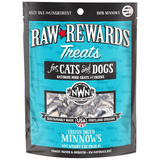 Package of Raw Rewards Treats for cats and dogs with a blue background