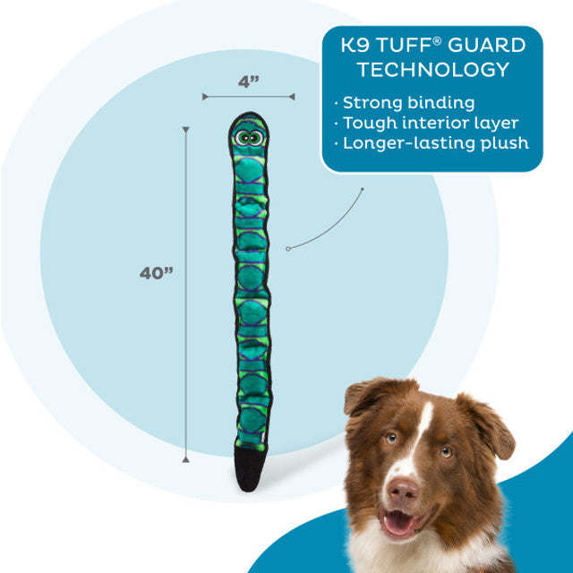 Dog toy with K9 TUFF GUARD TECHNOLOGY label and a dog's head in the corner.