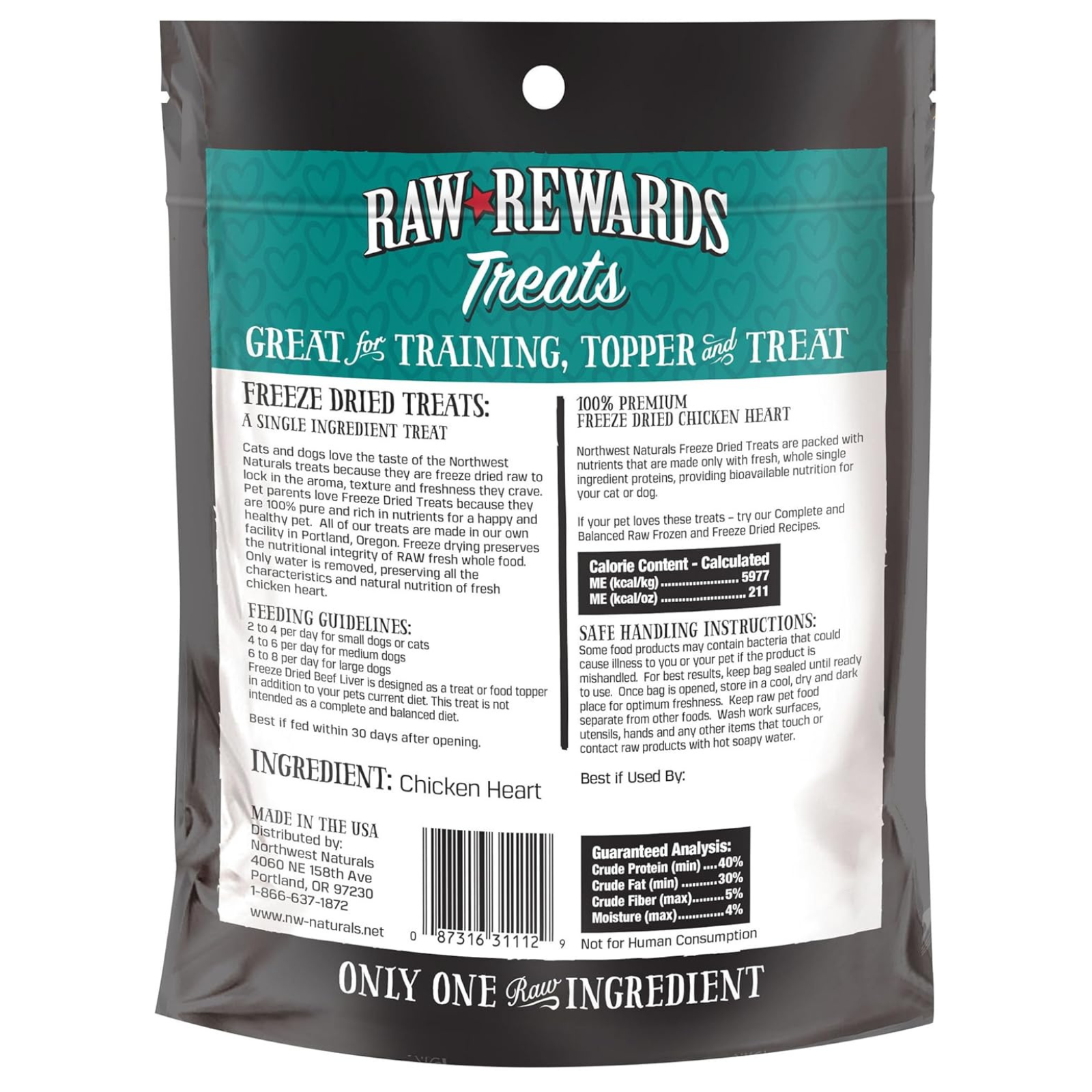 Raw Rewards Treats packaging with text on a white background