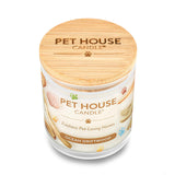 Pet House Candle with wooden lid on a white background