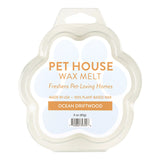 Pet House Wax Melt packaging with 'Ocean Driftwood' scent on a white background