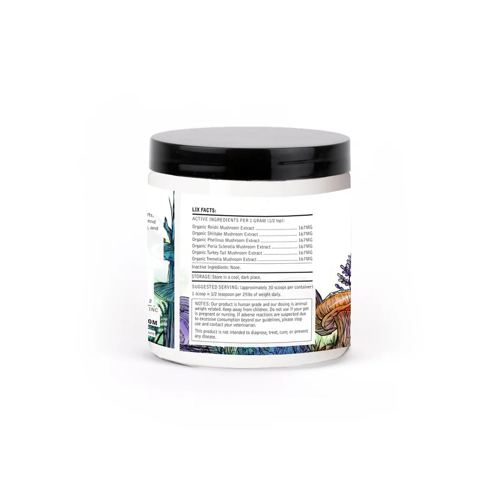 Container with a label on a white background