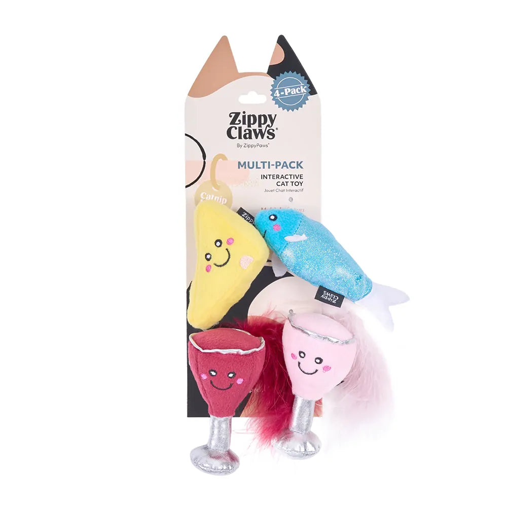 Zippy Claws multi-pack interactive cat toy set on a white background
