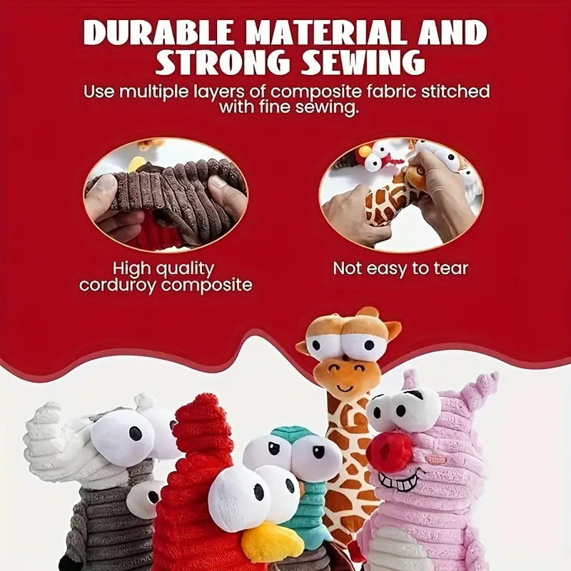 Children's toys with durable material and strong sewing on a red background
