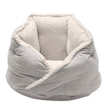 Minky Velvet Tufted Gray Hug Bed