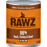 Rawz K9 Cans 96% Duck Turkey & Quail 12.5oz