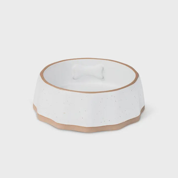 Fringe Pet Shop Speckled Bone Pet Bowl