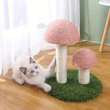 Pink Mushroom Cat Post w/ 2 Sisal Posts