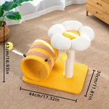 Bee Cat Tunnel with Flower Platform and Sisal Post