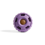 Purple textured object with a brown center on a white background