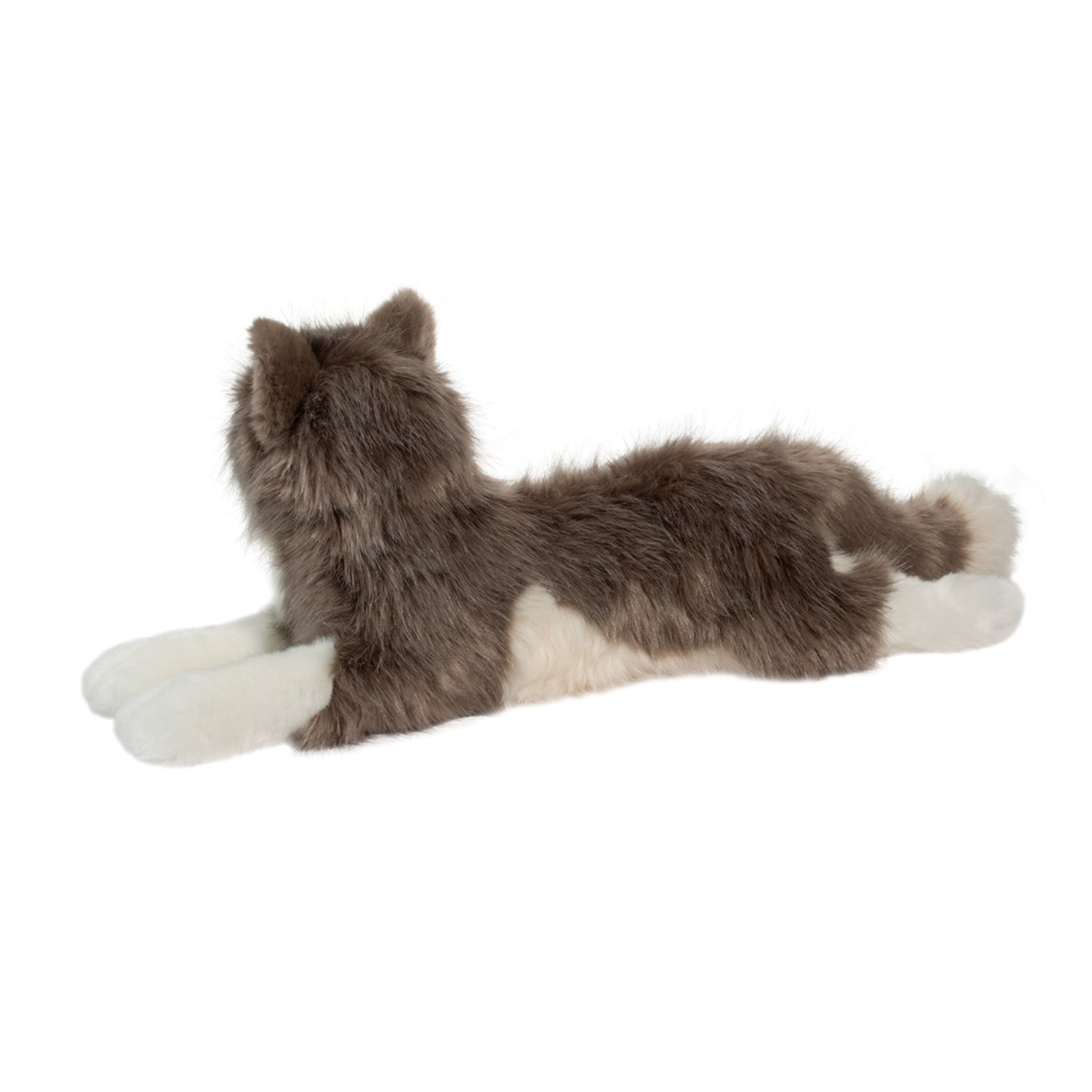 Plush toy resembling a cat on a white background