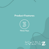 Teal background with 'Product Features' text and a number three, featuring a brand logo.