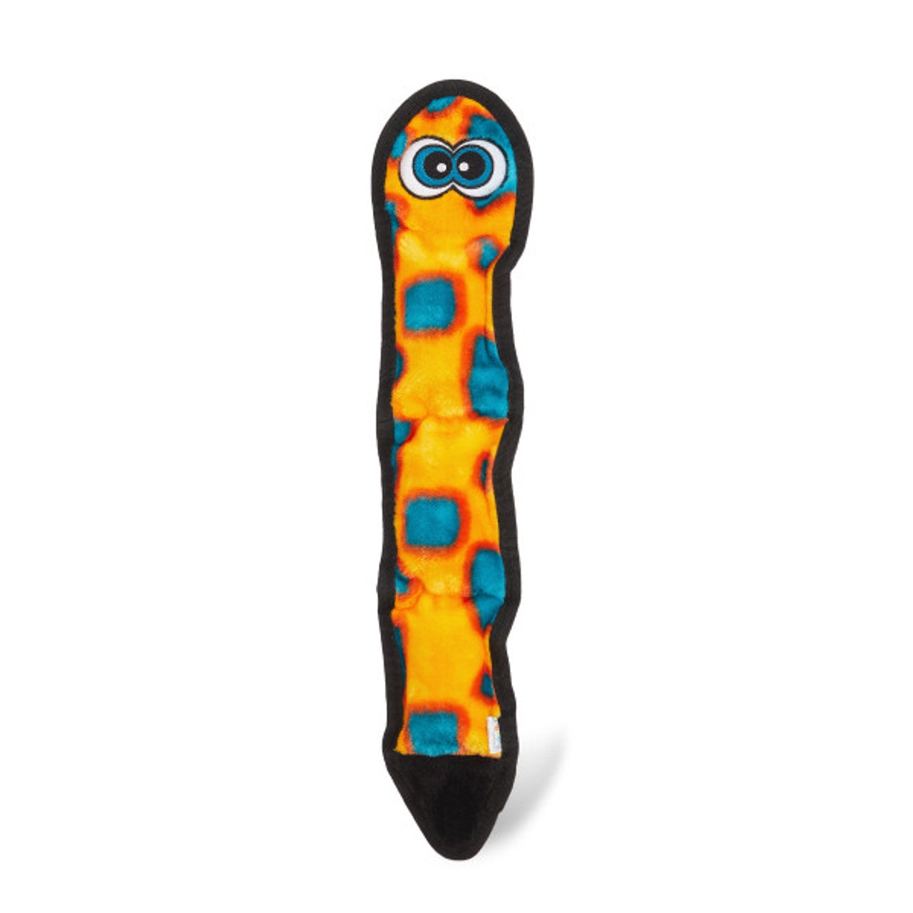 Dog toy with a colorful pattern on a white background