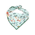 Dog bandana with forest pattern on a white background