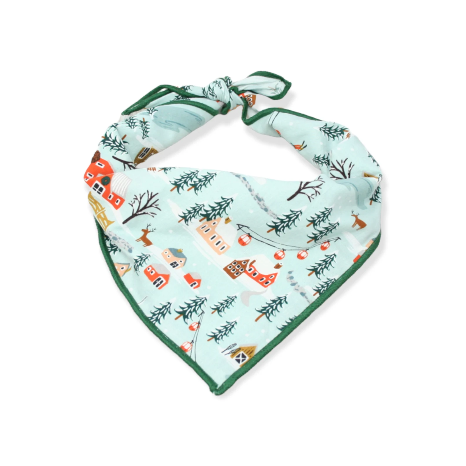 Dog bandana with forest pattern on a white background