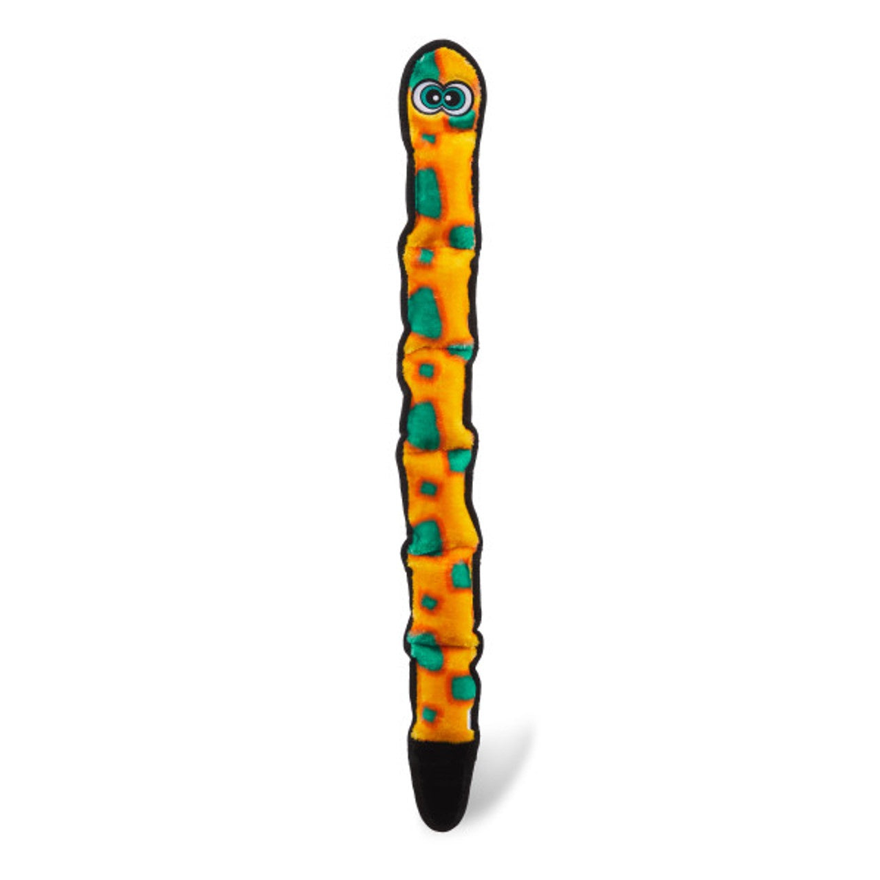 Toy resembling a worm with a black base on a white background