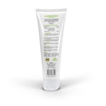 White tube with green text on a white background