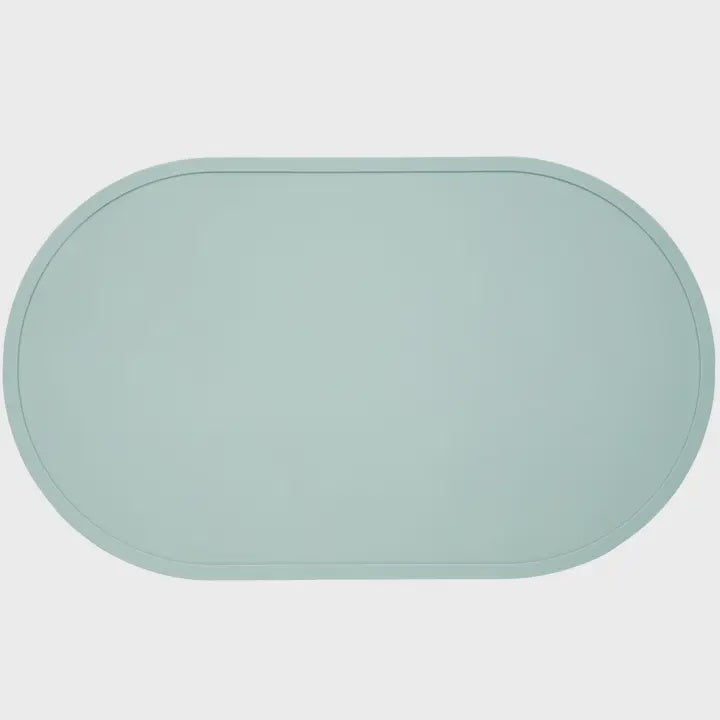 Rectangular light green cushion on a white background