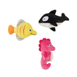Fringe High Fin Buds Plush Dog Toy 3pk