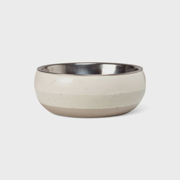 Fringe Pet Shop Speckled Stripe Ivory Bowl