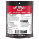 Raw Rewards Treats package with red and black design on a white background