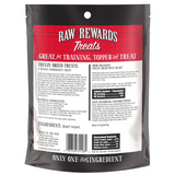 Raw Rewards Treats package with red and black design on a white background
