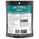 Raw Rewards Treats packaging with text on a white background
