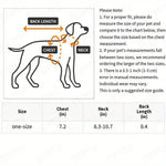 Dog size chart for measuring pet fit with measurements labeled