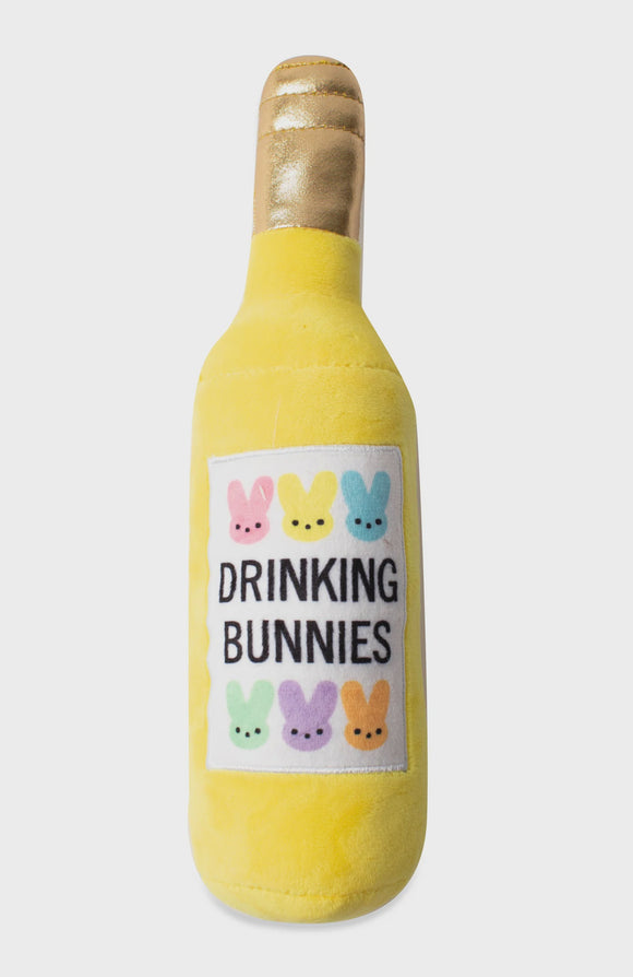 Fringe Drinking Bunnies Plush Dog Toy