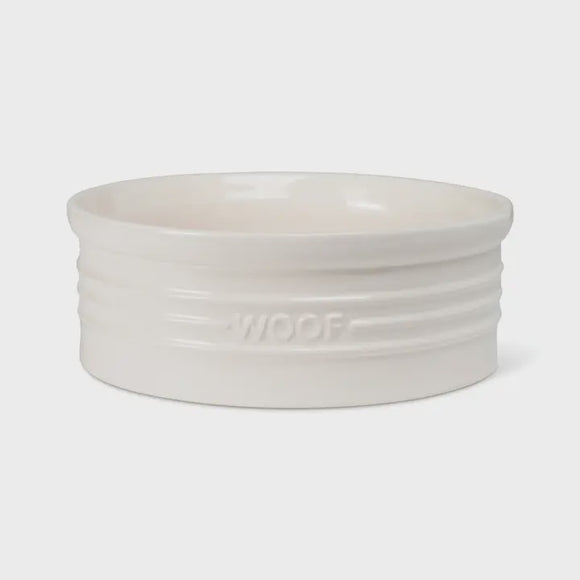 Fringe Pet Shop Woof Ivory Pet Bowl