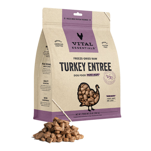Vital Essentials Dog Freeze Dried Mini Nibs Turkey 25oz *SO*