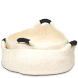 DDKC Handle Basket Bed White/Black 20in