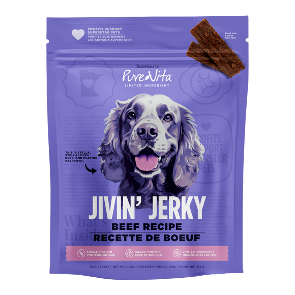 PureVita Dog Jivin Jerky Beef 4oz