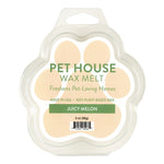 Pet House Wax Melt packaging with 'Juicy Melon' scent on a white background
