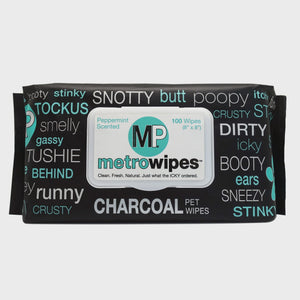 Metro Paws Charcoal-Peppermint Pet Wipes 100/ct