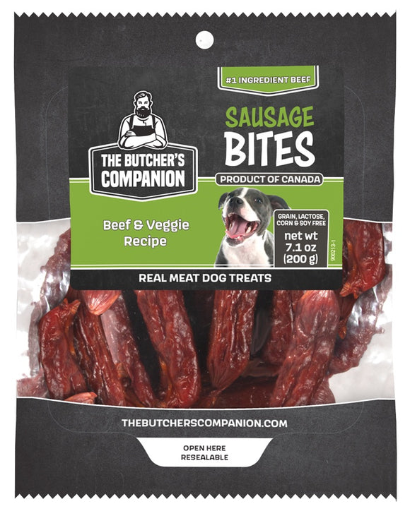 Butcher's Companion Dog Sausage Beef Vegetable Bites 5.3oz