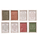 Reversible Christmas/Fall Block Decor Asst