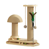 Mushroom Sisal Two Post Scratcher with Toys