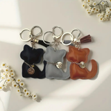 Faux Leather Cat Keychain Asst