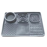 Silicone Multi Section Slow Feeder Mat Grey