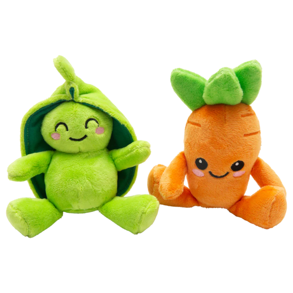 Snugarooz Carrot and Pea 2pk Dog Toy