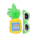 Multipet Margaritaville Pineapple and Sunglasses Cat 2pk Toy