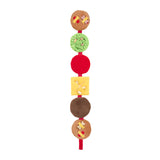 Colorful toy with various shapes on a white background