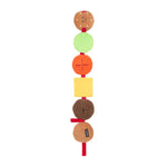 Colorful toy with geometric shapes on a white background