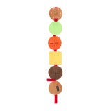 Colorful toy with geometric shapes on a white background