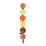 Colorful toy with circular shapes on a white background