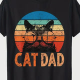 Cat Dad Retro Black Tee*