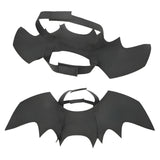 Black bat wings with straps on a white background