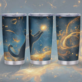 Black Cat Catching Stars Tumbler 20oz