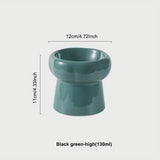 Elevated Ceramic Pet Bowls Black Green